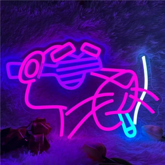 Panther Pink Neon LED Wall Sign Home Decor 15.8x10312" USB Powered - Picture 1 of 7